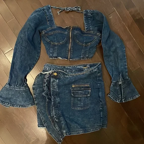 DENIM 2PC DRESS - Picture 1 of 10
